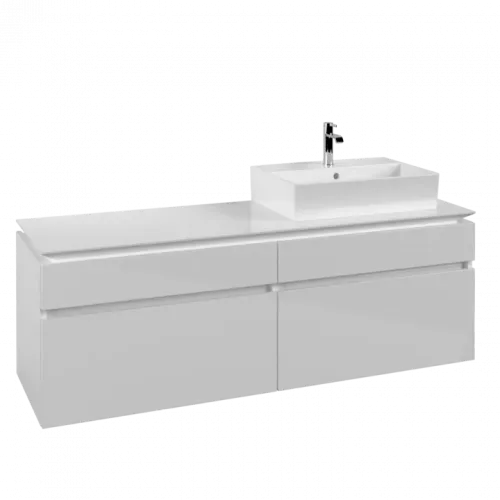 Villeroy & Boch Legato Тумба под раковину, 4 выдвижных ящика, 1600 x 550 x 500 mm, Glossy White / Glossy White B67500DH