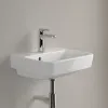 Villeroy & Boch O.novo Раковина компактная, 450 x 370 x 160 mm, Альпийский белый AntiBac CeramicPlus, с переливом, задняя сторона и нижняя сторона шлифованные 43444GT2