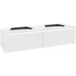 Villeroy & Boch Legato Тумба под раковину, с подсветкой, 2 выдвижных ящика, 1600 x 380 x 500 mm, Glossy White / Glossy White B767L0DH