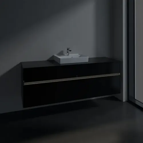 Villeroy & Boch Collaro Тумба под раковину, с подсветкой, 4 выдвижных ящика, 1600 x 548 x 500 mm, Black Matt Lacquer / Black Matt Lacquer C077B0PD