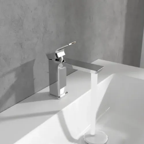 Villeroy & Boch Subway 3.0 Смеситель для раковины однорычажный с комплектом слива со стяжкой, Хром TVW11200200061