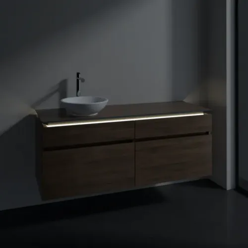 Villeroy & Boch Legato Тумба под раковину, с подсветкой, 4 выдвижных ящика, 1400 x 550 x 500 mm, Arizona Oak / Arizona Oak B588L0VH