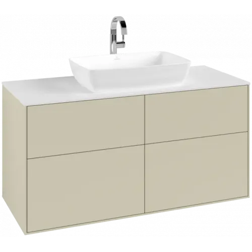 Villeroy & Boch Finion Тумба под раковину, с подсветкой, 4 выдвижных ящика, 1200 x 603 x 501 mm, Silk Grey Matt Lacquer G79100HJ