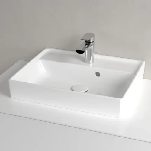 Villeroy & Boch Collaro Раковина компактная, 500 x 400 x 150 mm, Альпийский белый, с переливом, шлифованный 43345G01
