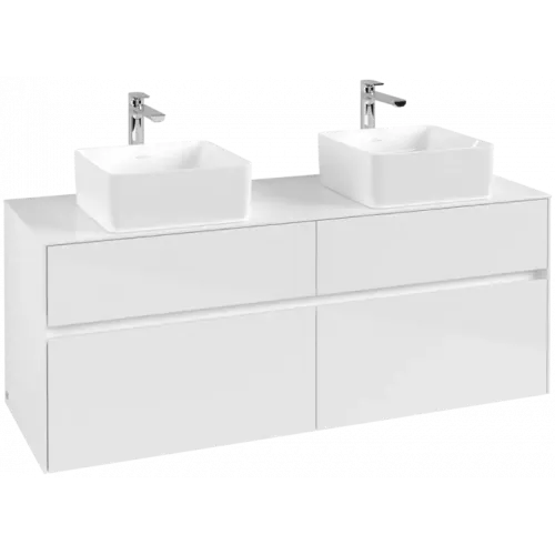 Villeroy & Boch Collaro Тумба под раковину, с подсветкой, 4 выдвижных ящика, 1400 x 548 x 500 mm, Glossy White / Glossy White C048B0DH