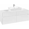 Villeroy & Boch Collaro Тумба под раковину, 4 выдвижных ящика, 1400 x 548 x 500 mm, Glossy White / Glossy White C13100DH