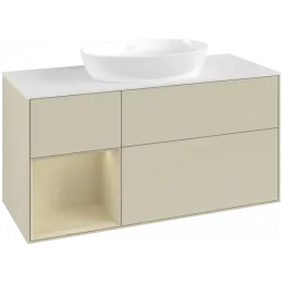 Villeroy & Boch Finion Тумба под раковину, с подсветкой, 3 выдвижных ящика, 1200 x 603 x 501 mm, Silk Grey Matt Lacquer / Silk Grey Matt Lacquer GA61HJHJ