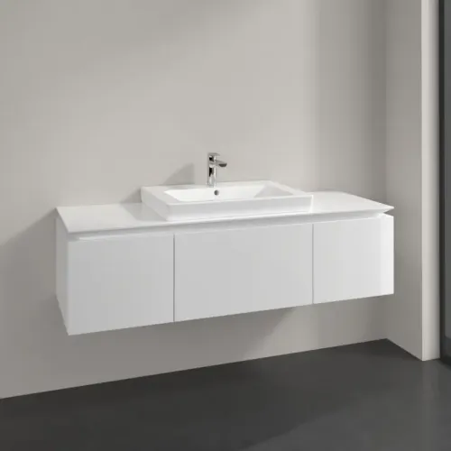 Villeroy & Boch Legato Тумба под раковину, 3 выдвижных ящика, 1200 x 380 x 500 mm, Glossy White / Glossy White B68200DH