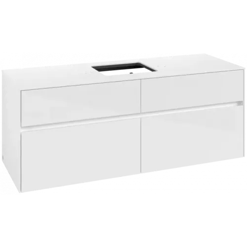 Villeroy & Boch Collaro Тумба под раковину, 4 выдвижных ящика, 1400 x 548 x 500 mm, Glossy White / Glossy White C13100DH