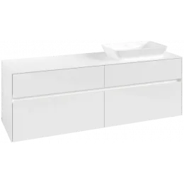 Villeroy & Boch Collaro Тумба под раковину, с подсветкой, 4 выдвижных ящика, 1600 x 548 x 500 mm, Glossy White / Glossy White C122B0DH