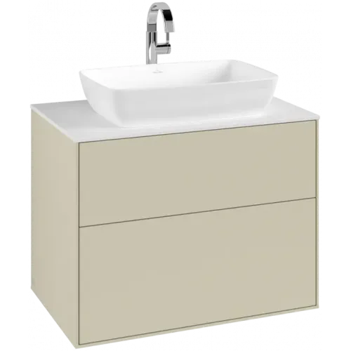 Villeroy & Boch Finion Тумба под раковину, с подсветкой, 2 выдвижных ящика, 800 x 603 x 501 mm, Silk Grey Matt Lacquer G75100HJ