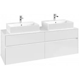 Villeroy & Boch Collaro Тумба под раковину, 4 выдвижных ящика, 1600 x 548 x 500 mm, Glossy White / Glossy White C13700DH