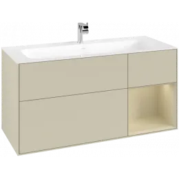 Villeroy & Boch Finion Тумба под раковину, с подсветкой, 3 выдвижных ящика, 1196 x 591 x 498 mm, Silk Grey Matt Lacquer / Silk Grey Matt Lacquer G070HJHJ