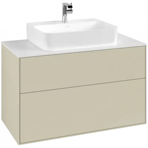 Villeroy & Boch Finion Тумба под раковину, с подсветкой, 2 выдвижных ящика, 1000 x 603 x 501 mm, Silk Grey Matt Lacquer G10100HJ