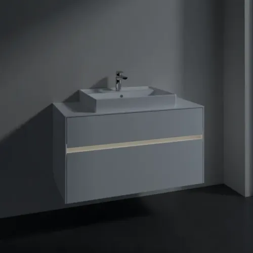 Villeroy & Boch Collaro Тумба под раковину, с подсветкой, 2 выдвижных ящика, 1000 x 548 x 500 mm, Glossy White / Glossy White C019B0DH