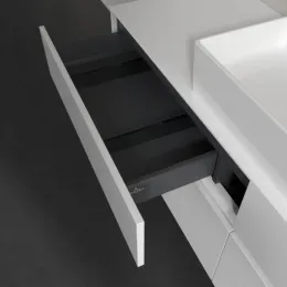 Villeroy & Boch Collaro Тумба под раковину, с подсветкой, 4 выдвижных ящика, 1600 x 548 x 500 mm, Glossy White / Glossy White C134B0DH