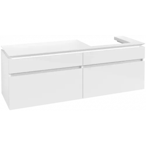 Villeroy & Boch Legato Тумба под раковину, 4 выдвижных ящика, 1600 x 550 x 500 mm, Glossy White / Glossy White B69100DH