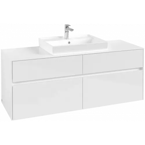 Villeroy & Boch Collaro Тумба под раковину, 4 выдвижных ящика, 1400 x 548 x 500 mm, Glossy White / Glossy White C08400DH