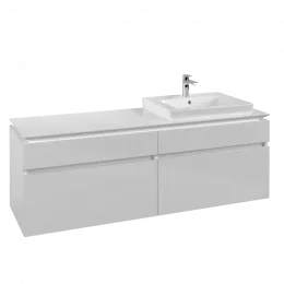 Villeroy & Boch Legato Тумба под раковину, 4 выдвижных ящика, 1600 x 550 x 500 mm, Glossy White / Glossy White B69100DH