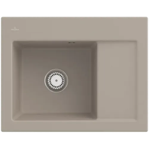 Villeroy & Boch Subway 45 Compact Мойка, включая Комплект слива с ручным управлением, выкл Керамика, 650 x 510 mm, Almond CeramicPlus 331201AM