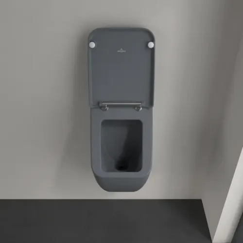 Villeroy & Boch Venticello Писсуар, с отверстиями для крепежа крышки, Скрытый подвод воды, 285 x 320 mm, Graphite CeramicPlus 5504R1i4