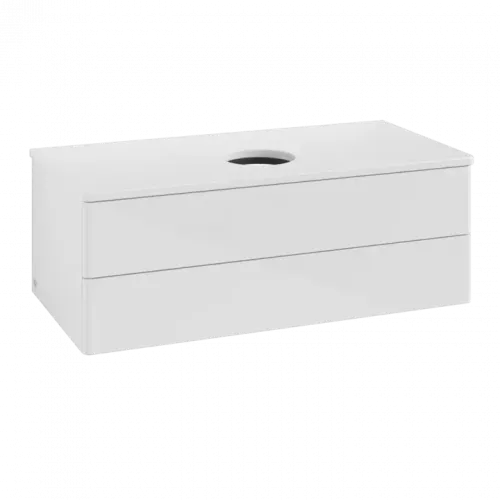 Villeroy & Boch Antao Тумба под раковину, с подсветкой, 2 выдвижных ящика, 1000 x 360 x 500 mm, лицевая поверхность без текстурированной отделки, Glossy White Lacquer / Glossy White Lacquer L20010GF