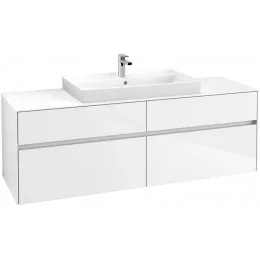 Villeroy & Boch Collaro Тумба под раковину, с подсветкой, 4 выдвижных ящика, 1600 x 548 x 500 mm, Glossy White / Glossy White C028B0DH