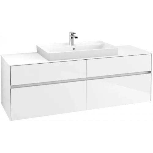 Villeroy & Boch Collaro Тумба под раковину, с подсветкой, 4 выдвижных ящика, 1600 x 548 x 500 mm, Glossy White / Glossy White C028B0DH