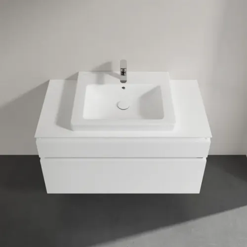 Villeroy & Boch Legato Тумба под раковину, 2 выдвижных ящика, 1000 x 550 x 500 mm, Glossy White / Glossy White B68100DH