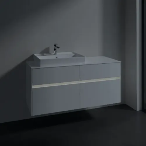 Villeroy & Boch Collaro Тумба под раковину, с подсветкой, 4 выдвижных ящика, 1200 x 548 x 500 mm, Glossy White / Glossy White C082B0DH
