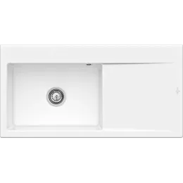 Villeroy & Boch Subway Style 60 Flat Мойка, включая Комплект слива с ручным управлением, выкл Керамика, 980 x 490 mm, Альпийский белый CeramicPlus 33621FR1