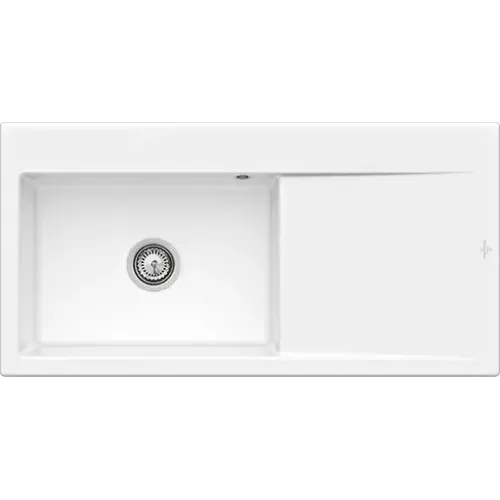 Villeroy & Boch Subway Style 60 Flat Мойка, включая Комплект слива с ручным управлением, выкл Керамика, 980 x 490 mm, Альпийский белый CeramicPlus 33621FR1