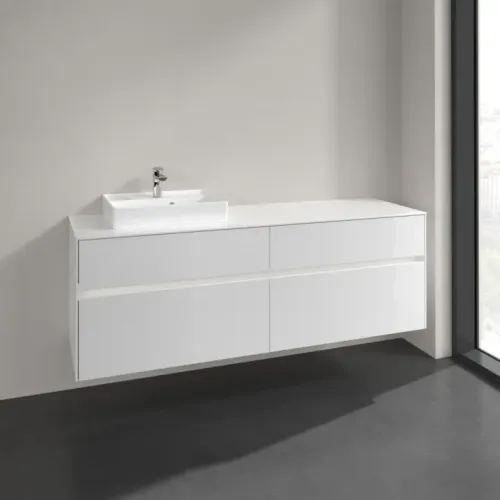 Villeroy & Boch Collaro Тумба под раковину, с подсветкой, 4 выдвижных ящика, 1600 x 548 x 500 mm, Glossy White / Glossy White C078B0DH