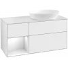 Villeroy & Boch Finion Тумба под раковину, с подсветкой, 3 выдвижных ящика, 1200 x 603 x 501 mm, Glossy White Lacquer / Glossy White Lacquer GA41GFGF
