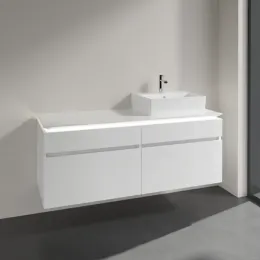 Villeroy & Boch Legato Тумба под раковину, с подсветкой, 4 выдвижных ящика, 1400 x 550 x 500 mm, Glossy White / Glossy White B616L0DH