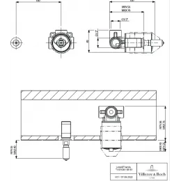 Cкрытая монтажная часть Villeroy & Boch Loop & Friends TVW10611B15076 смесителя, золото TVW10611B15076