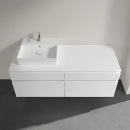 Villeroy & Boch Legato Тумба под раковину, 4 выдвижных ящика, 1400 x 550 x 500 mm, Glossy White / Glossy White B61400DH