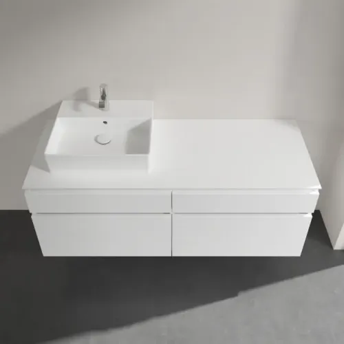 Villeroy & Boch Legato Тумба под раковину, 4 выдвижных ящика, 1400 x 550 x 500 mm, Glossy White / Glossy White B61400DH