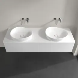 Villeroy & Boch Antao Тумба под раковину, с подсветкой, 2 выдвижных ящика, 1600 x 360 x 500 mm, лицевая поверхность без текстурированной отделки, Glossy White Lacquer / Glossy White Lacquer L39010GF