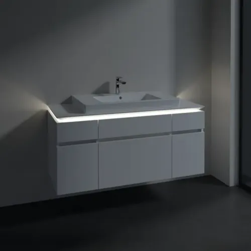 Villeroy & Boch Legato Тумба под раковину, с подсветкой, 5 выдвижных ящиков, 1200 x 550 x 500 mm, Glossy White / Glossy White B697L0DH