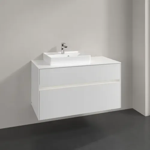Villeroy & Boch Collaro Тумба под раковину, с подсветкой, 2 выдвижных ящика, 1000 x 548 x 500 mm, Glossy White / Glossy White C014B0DH