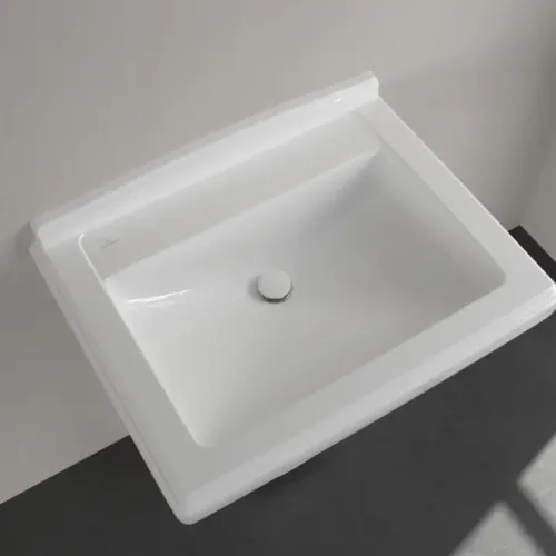 Villeroy & Boch Hommage Pаковина, 750 x 580 x 200 mm, Альпийский белый CeramicPlus, с переливом 7101A1R1