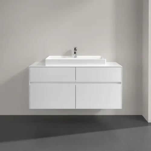 Villeroy & Boch Collaro Тумба под раковину, с подсветкой, 4 выдвижных ящика, 1200 x 548 x 500 mm, Glossy White / Glossy White C087B0DH