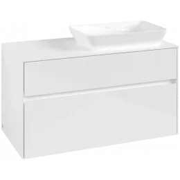 Villeroy & Boch Collaro Тумба под раковину, с подсветкой, 2 выдвижных ящика, 1000 x 548 x 500 mm, Glossy White / Glossy White C111B0DH