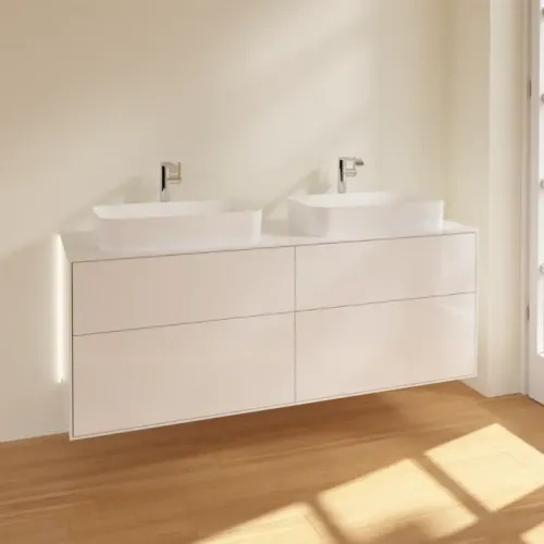 Villeroy & Boch Finion Тумба под раковину, с подсветкой, 4 выдвижных ящика, 1600 x 603 x 501 mm, Glossy White Lacquer G31100GF