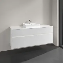 Villeroy & Boch Collaro Тумба под раковину, с подсветкой, 4 выдвижных ящика, 1400 x 548 x 500 mm, Glossy White / Glossy White C073B0DH