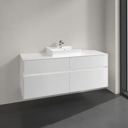 Villeroy & Boch Collaro Тумба под раковину, с подсветкой, 4 выдвижных ящика, 1400 x 548 x 500 mm, Glossy White / Glossy White C073B0DH