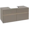 Villeroy & Boch Collaro Тумба под раковину, с подсветкой, 4 выдвижных ящика, 1200 x 548 x 500 mm, Truffle Grey / Truffle Grey C070B0VG