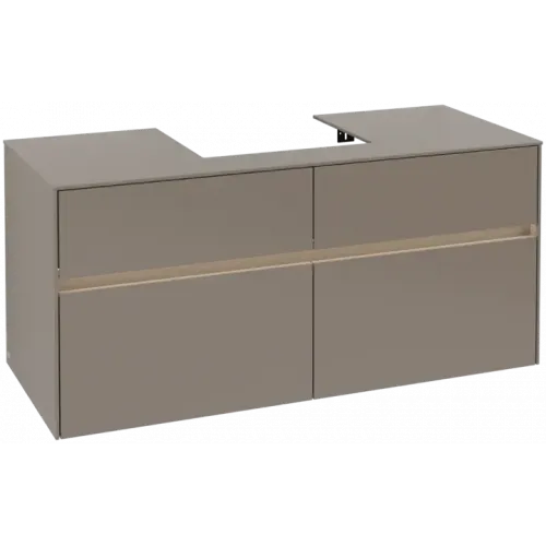 Villeroy & Boch Collaro Тумба под раковину, с подсветкой, 4 выдвижных ящика, 1200 x 548 x 500 mm, Truffle Grey / Truffle Grey C070B0VG
