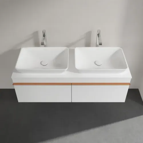 Villeroy & Boch Venticello Тумба под раковину, 2 выдвижных ящика, 1257 x 436 x 502 mm, Glossy White / Glossy White A94905DH